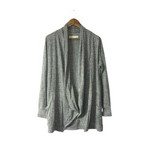 Abercrombie & Fitch A&F Heather Grey Open Cardigan Sweater Soft Cozy Size Medium